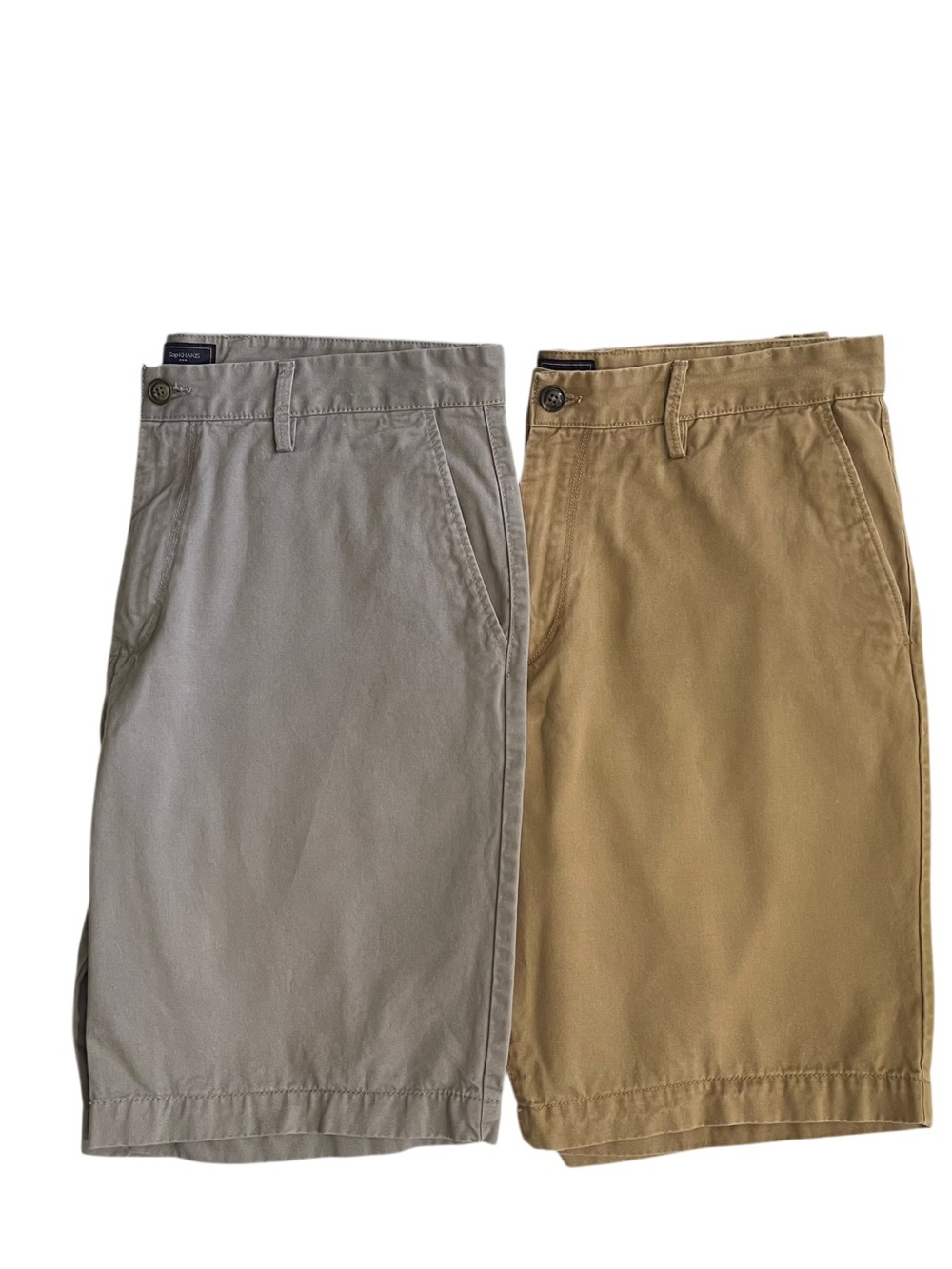 Gap Khakis Men’s Lived In Shorts Flat Front Chino Shorts Bundle Of 2 Size 36